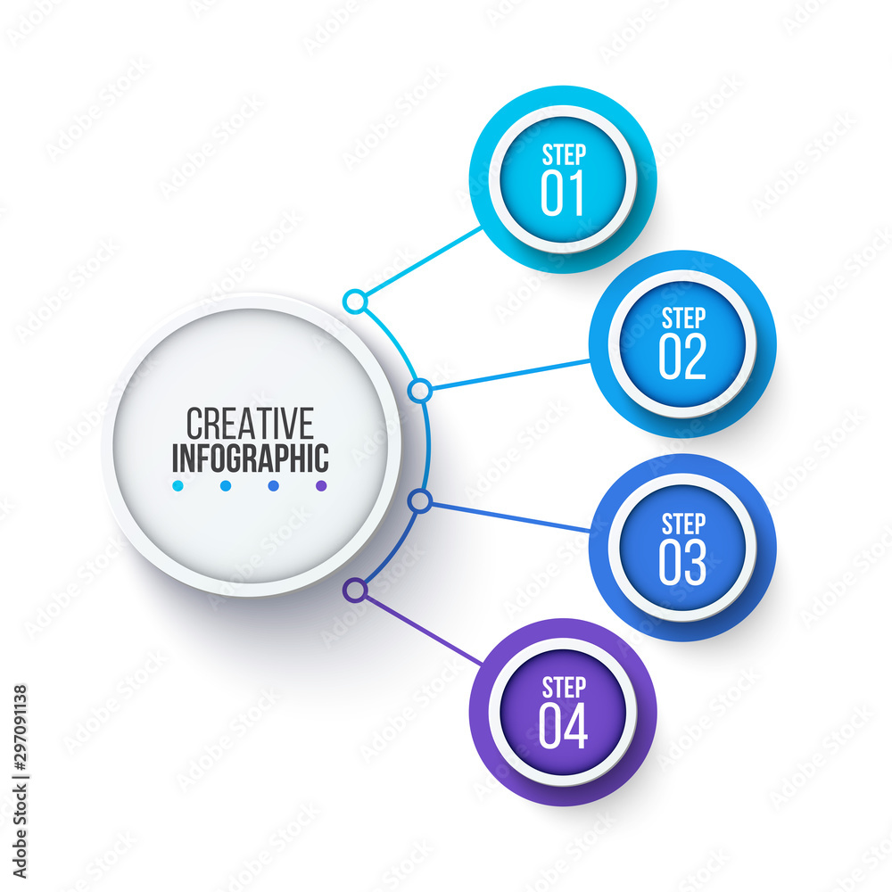 Creative concept for infographic. Business data visualization. Abstract elements diagram with 4 steps, options, parts or processes. Vector business template for presentation. Creative concept for infographic. Business data visualization. Abstract elements diagram with 4 steps, options, parts or processes. Vector business template for presentation.