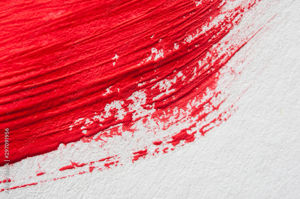 Red abstract brush stroke on white background Red abstract brush stroke on white background