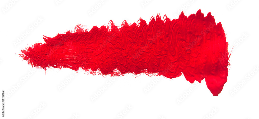 Red abstract brush stroke on white background Red abstract brush stroke on white background