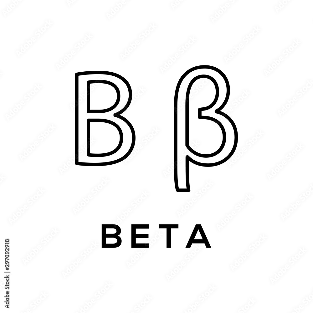 Greek alphabet : beta signage icon Stock Vector | Adobe Stock