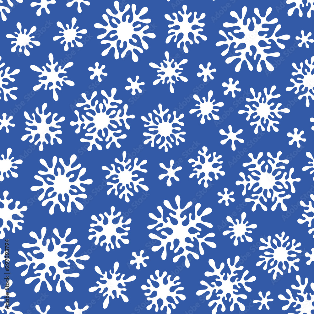 Christmas seamless doodle pattern with snowflakes Christmas seamless doodle pattern with snowflakes
