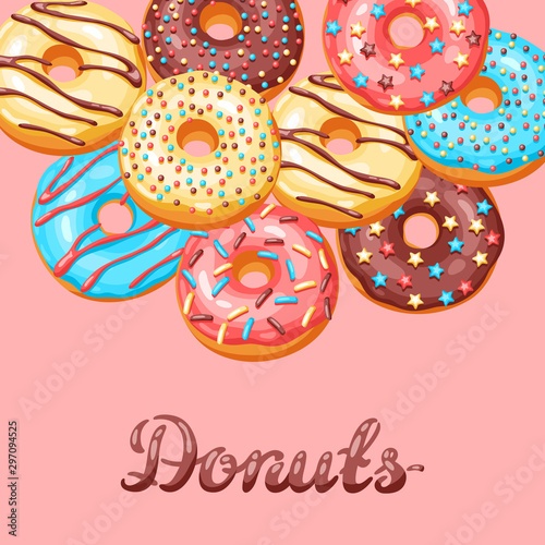 Card with glaze donuts and sprinkles.
