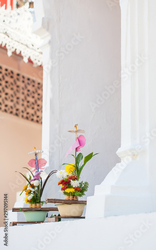 Traditional flowers offerings to buddha.