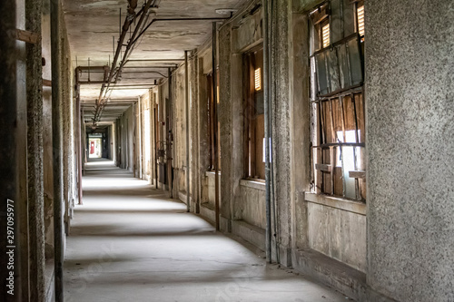 Corridor in abandoned hospital building