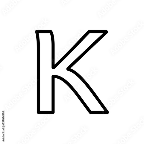Greek alphabet : kappa signage icon