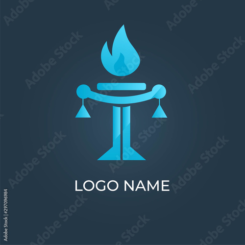 T fire logo isolated. Alphabet letter