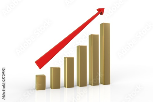 3D Render of Business Graph in golden colour Free Download 3D Render of Business Graph in golden colour - GFXLoad