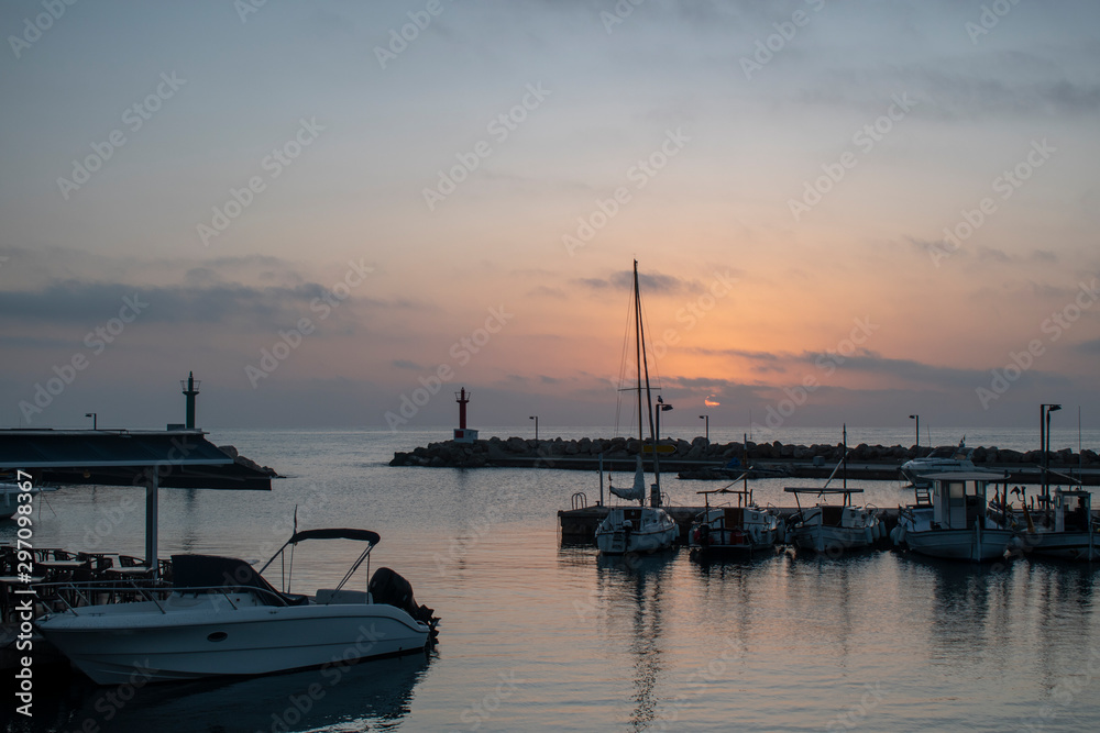 Cala Bona Marina Sunrise on a calm and warm clear morning