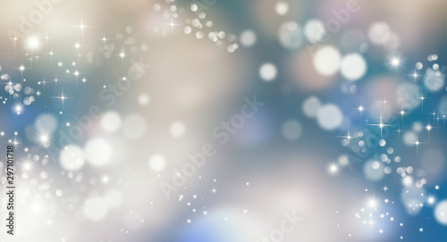 Blue background blur, holiday wallpaper. Shiny festive illustration