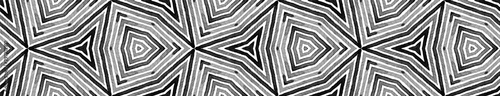Black and white Seamless Border Scroll. Geometric Black and white Seamless Border Scroll. Geometric