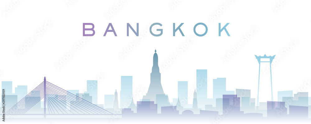 Bangkok Transparent Layers Gradient Landmarks Skyline