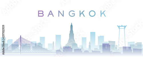 Bangkok Transparent Layers Gradient Landmarks Skyline