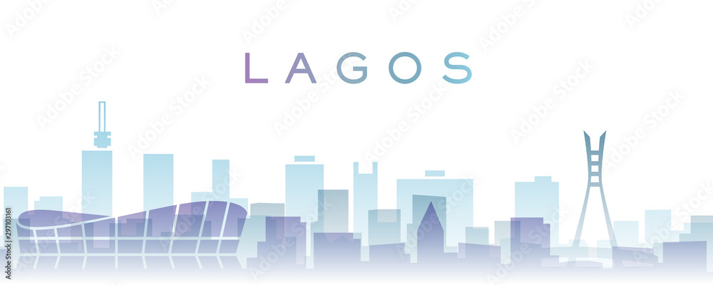 Naklejka Lagos Przezroczyste warstwy Skyline z gradientami