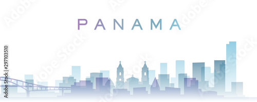 Panama Transparent Layers Gradient Landmarks Skyline