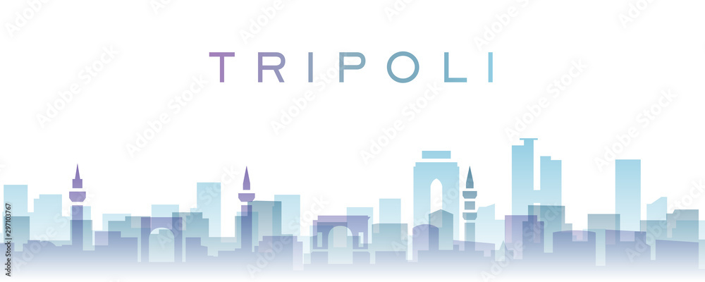 Tripoli Transparent Layers Gradient Landmarks Skyline