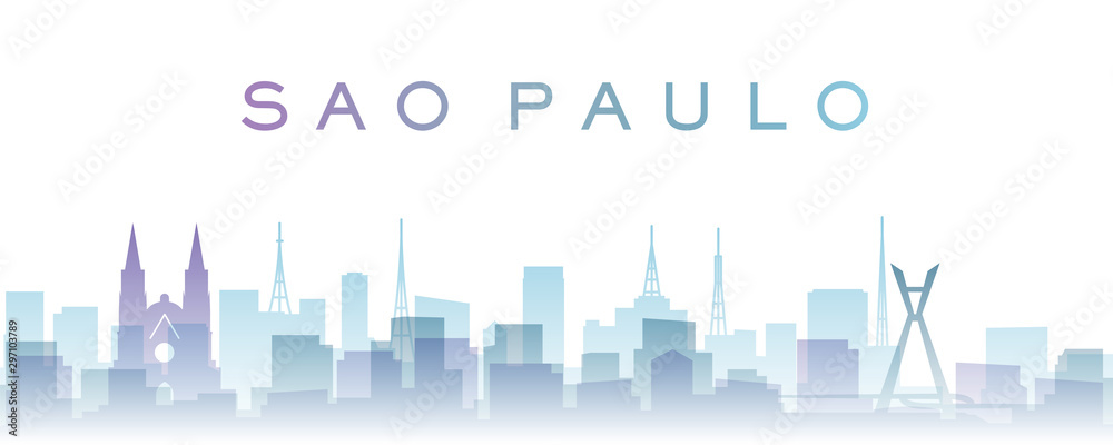 Sao Paulo Transparent Layers Gradient Landmarks Skyline