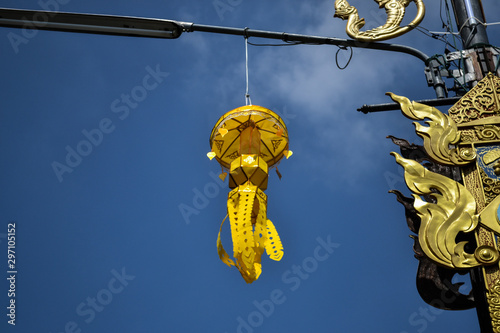  Colorful of  Street  fabric  lamp on post  photo