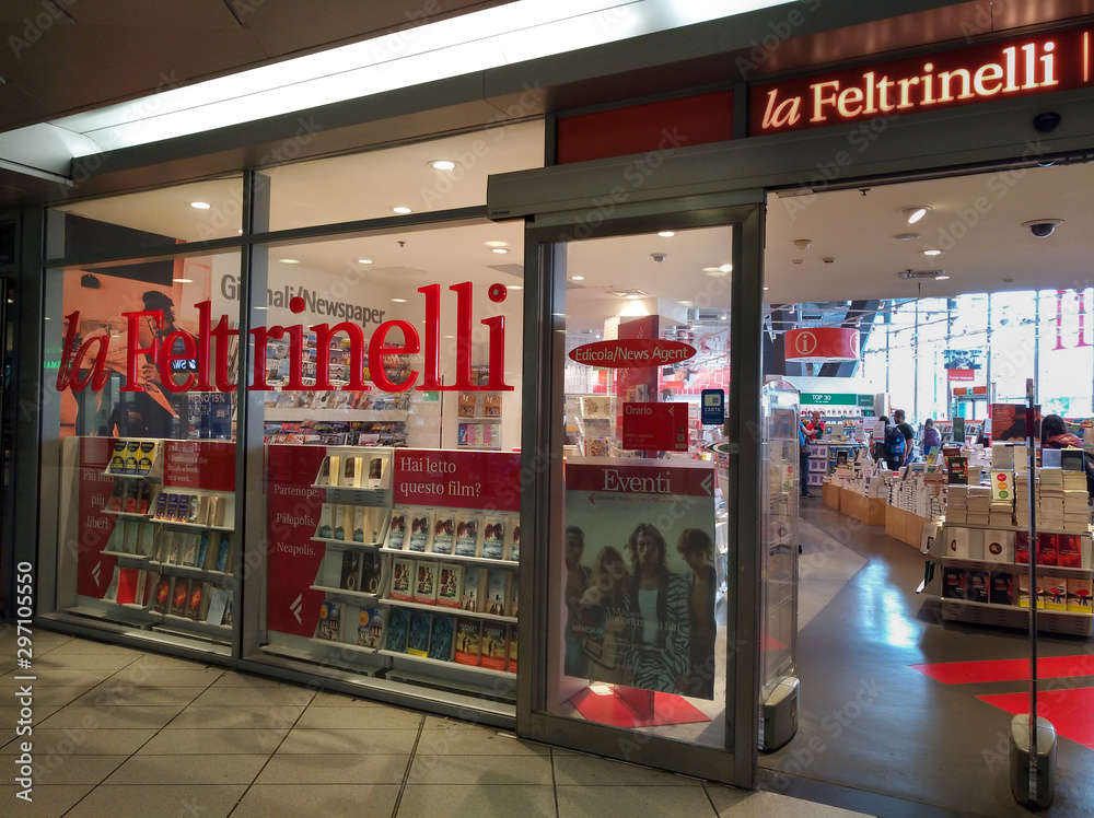 Naples, Italy - 7 october 2018: exterior of bookstore La Feltrinelli Stock  Photo | Adobe Stock