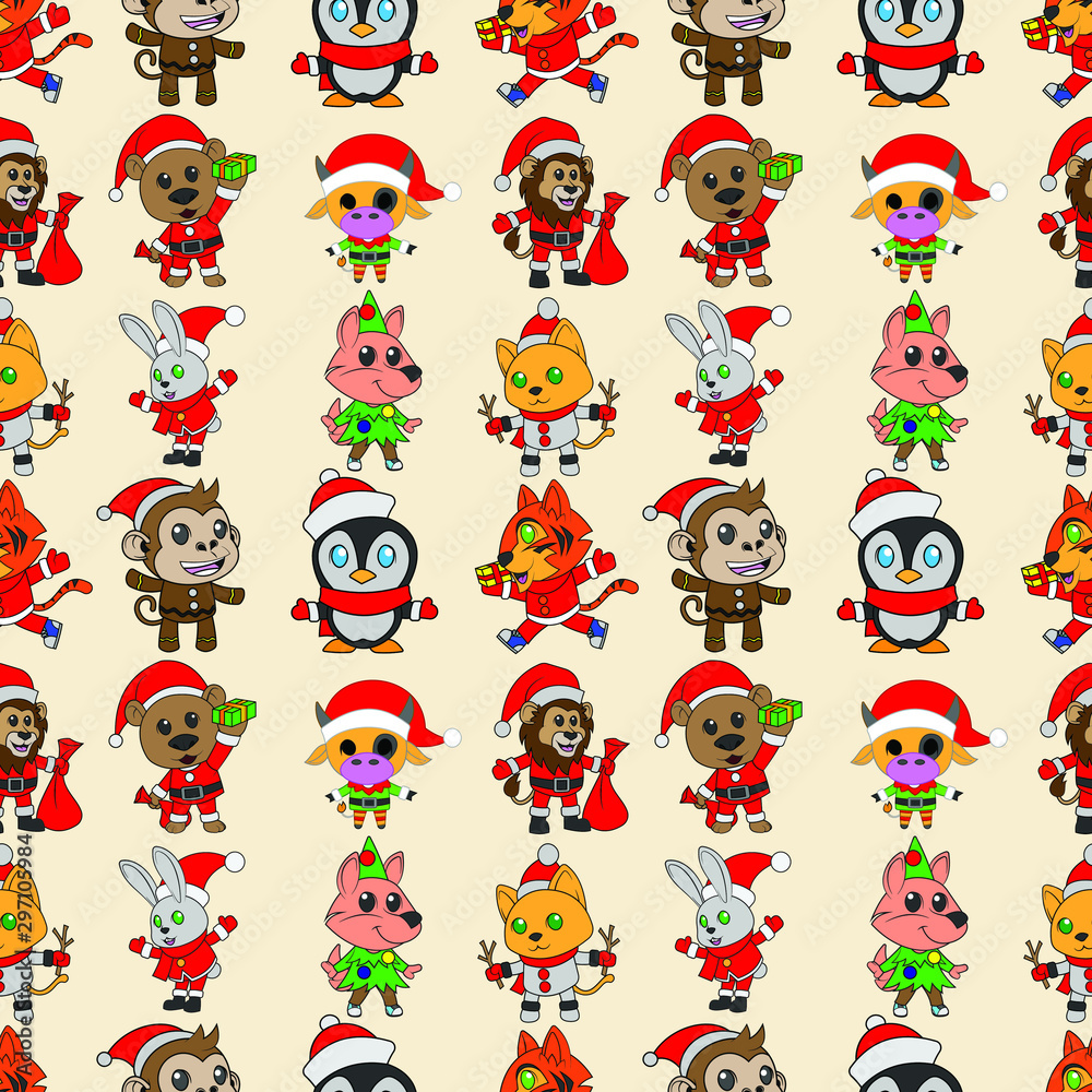 christmas seamless pattern design with editable background