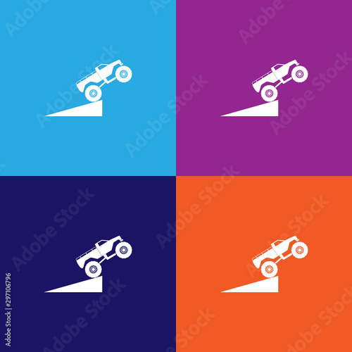 jump monster track icon. Monster trucks element icon. Premium quality graphic design icon. Baby Signs, outline symbols collection icon for websites, web design, mobile app
