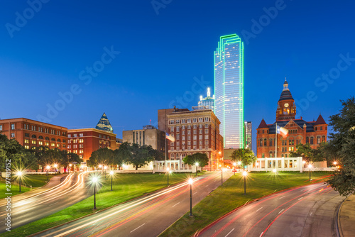 Dallas  Texas  USA skyline over Dealey Plaza