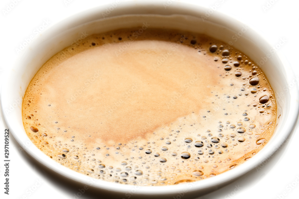 surface of a cup of black coffee espresso macro surface of a cup of black coffee espresso macro