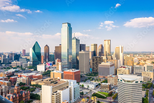 Dallas, Texas, USA Skyline at twilight photo
