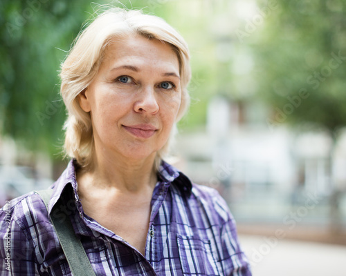 Photography portrait of  elderly blonde woman