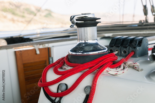 Sailing yacht equipment, sailbot winch photo