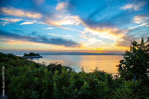 Sunset view from the Knob Mountain on Cape Cod, Massachusetts photo