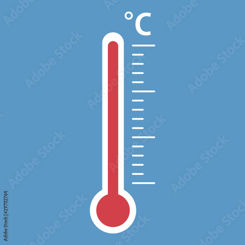 Thermometer icon. Goal flat vector illustration on isolated background