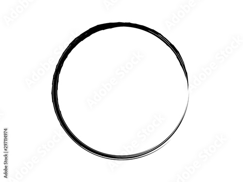 Grunge circle made of black ink.Grunge oval shape made for marking.Grunge oval logo.