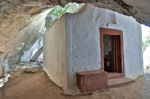 Cave of Pythagoras in the hills above Marathokambos on the Greek island of Samos.