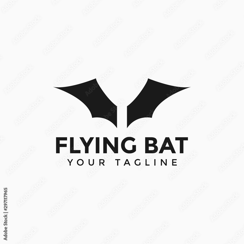 Flying Bat Wing Logo Design Template