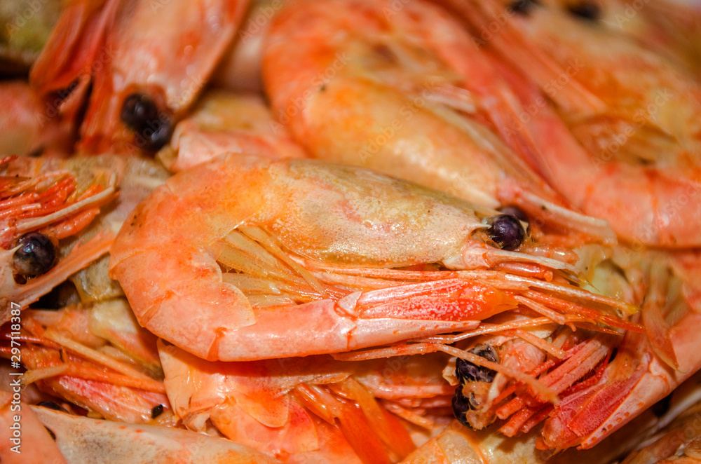 delicious boiled shrimp served on a dish delicious boiled shrimp served on a dish