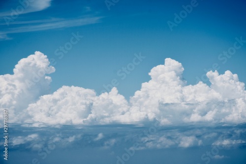 blue sky with beautiful white clouds