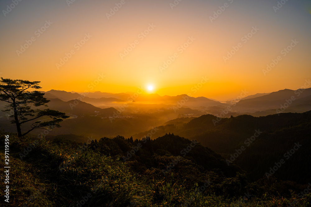 custom made wallpaper toronto digitalsunrise in mountains, Takachiho, Miyazaki