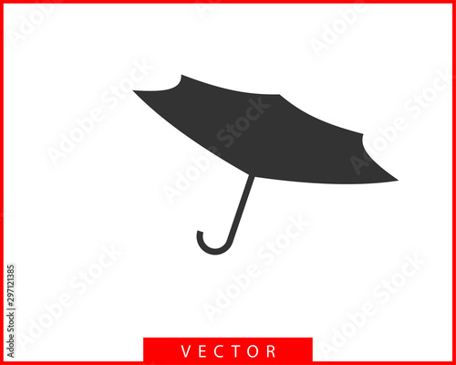 Umbrella icon vector. Rain protection. Concept for insurance company. Black and white silhouette flat design
