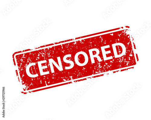 Censored sign sticker. Stamp vector texture.