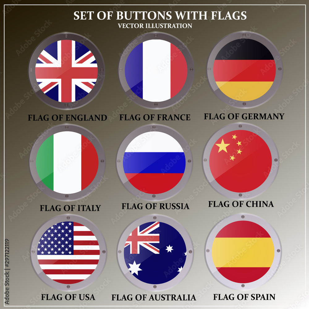 Bright transparent set of banners with flags. Colorful illustration with flags of the world for web design. Vector illustration Bright transparent set of banners with flags. Colorful illustration with flags of the world for web design. Vector illustration