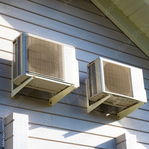 Two air conditioners on the...