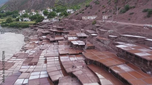 Tibet Mangkang Yanjing Ancient Salt Field scenery (aerial photography) photo