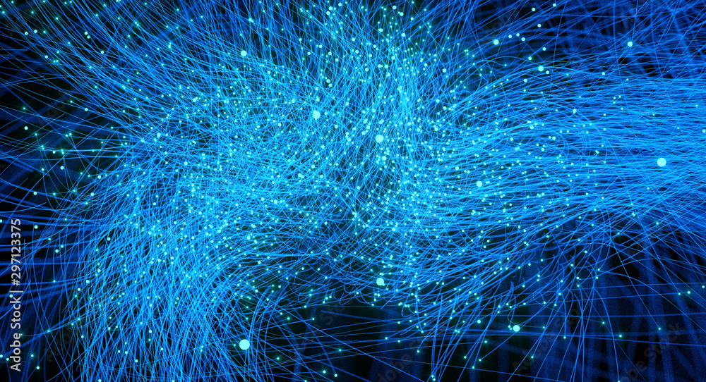 Obraz premium blue abstract glowing trails