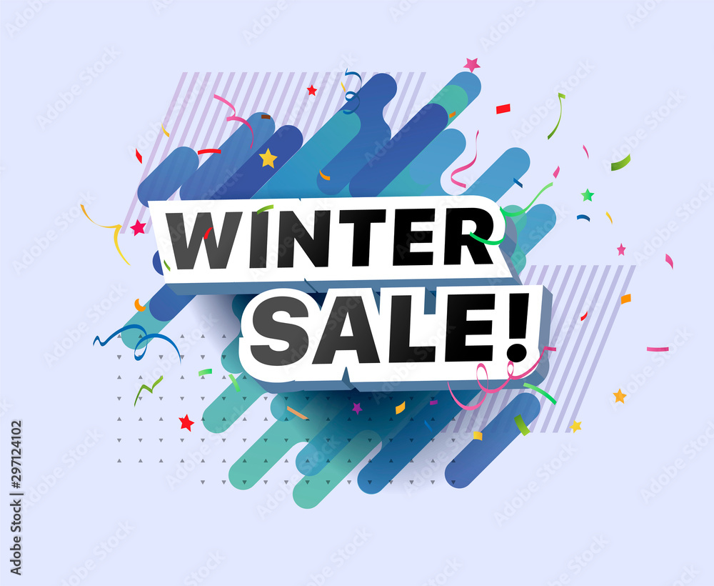 Modern banner of winter sale. Vector illustration of winter decorative  poster template design. Winter abstract background discount special offer  for shop, online store, supermarket, fair, boutique Stock Vector | Adobe  Stock