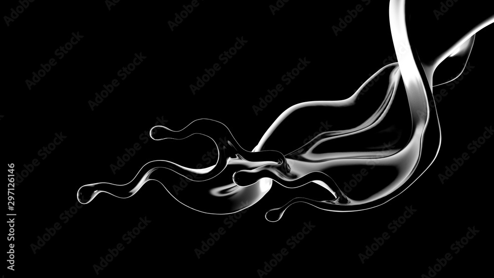 Fototapeta premium Splash fluid. 3d illustration, 3d rendering.