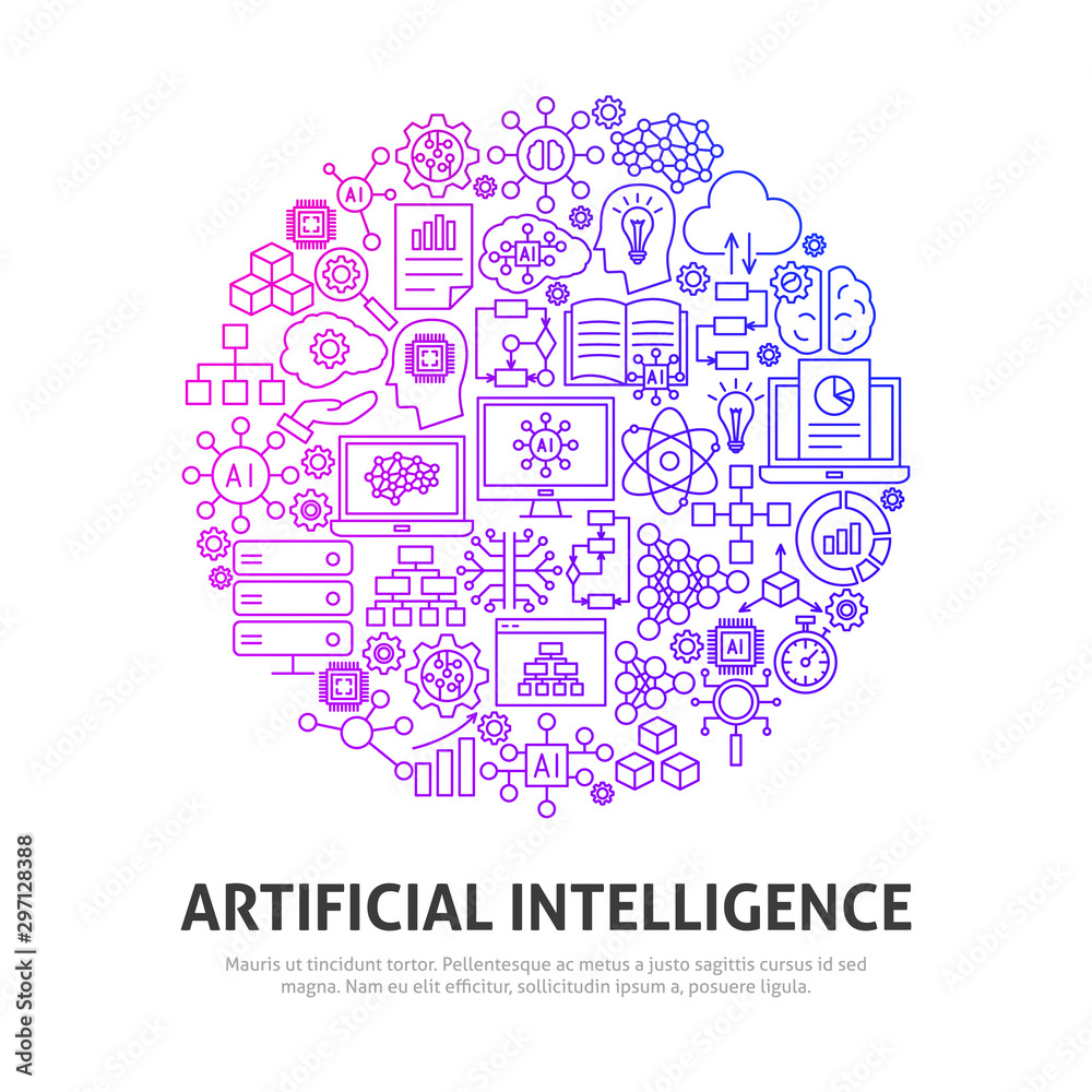 Artificial Intelligence Circle Concept