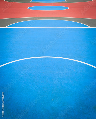Color basketball court play ground view background