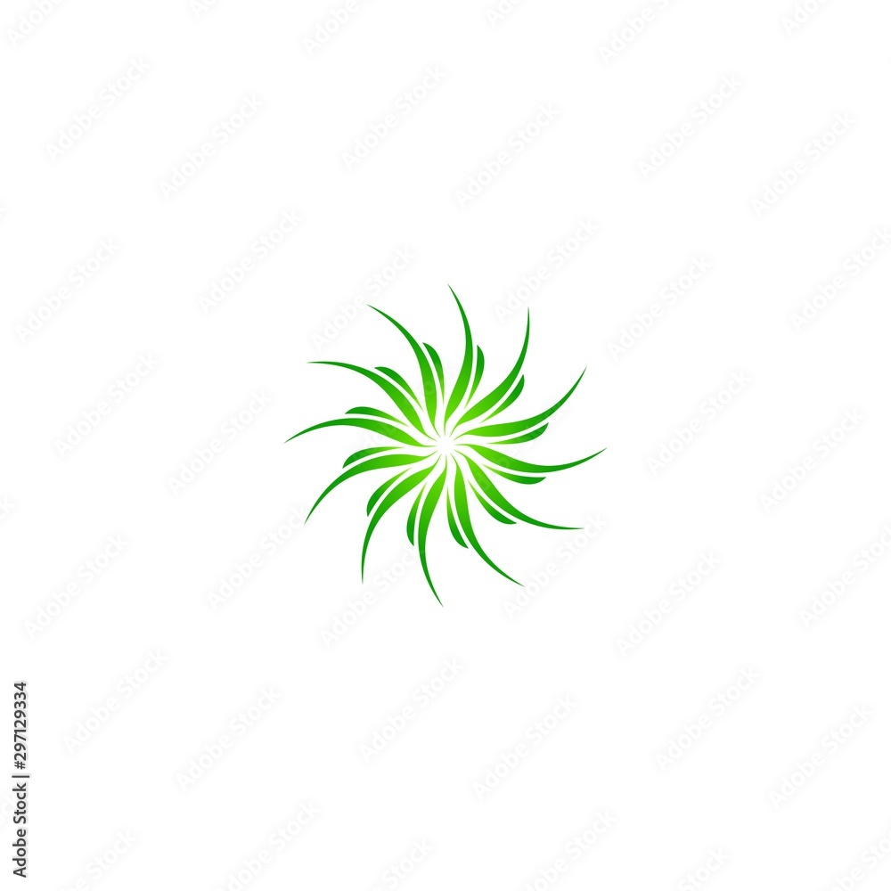 Abstract arround Leaf logo template