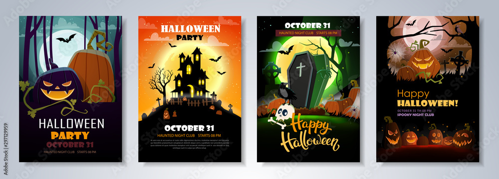 Flyer template for Halloween Party - obrazy, fototapety, plakaty 