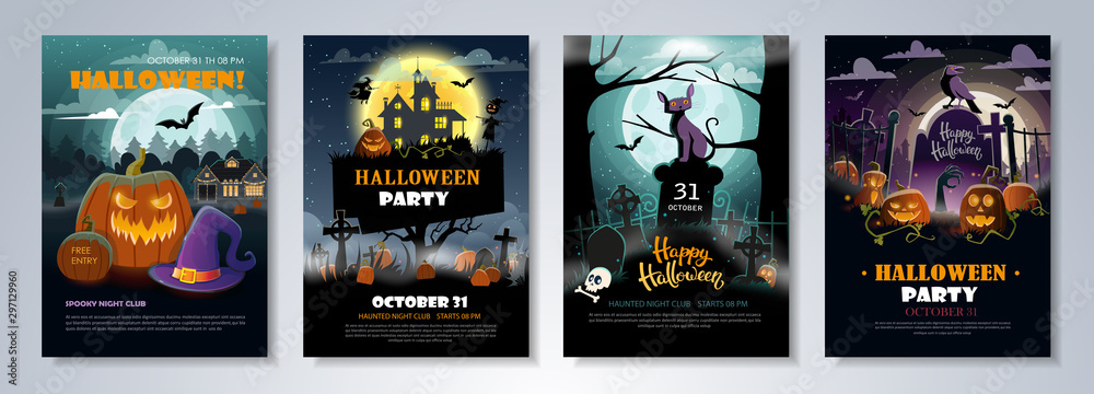 Halloween Flyer Template - obrazy, fototapety, plakaty 